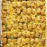 Tater Tot Hotdish is cheesy and crunchy! #tatertot #tatertots #tatertothotdish#dinner #mealplan #iambaker tater tot hotdish casserole